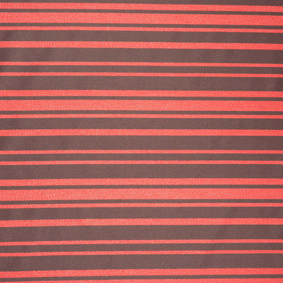 Brown Striped Red Metallic Viscose