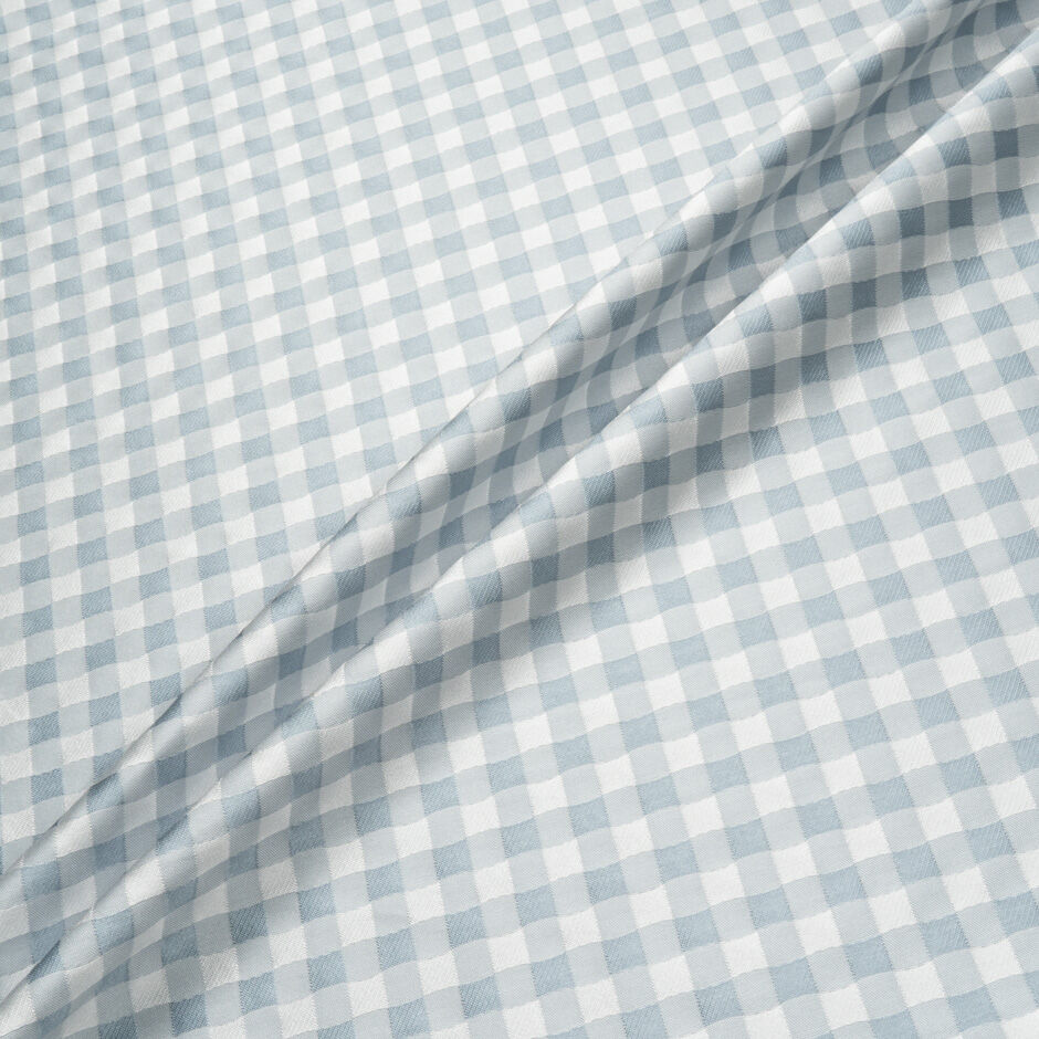 Dusty Blue & White Gingham Mikado