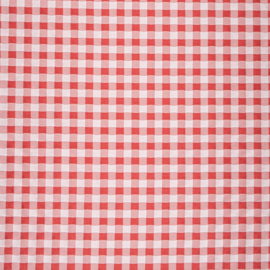 Rich Red & White Gingham Mikado