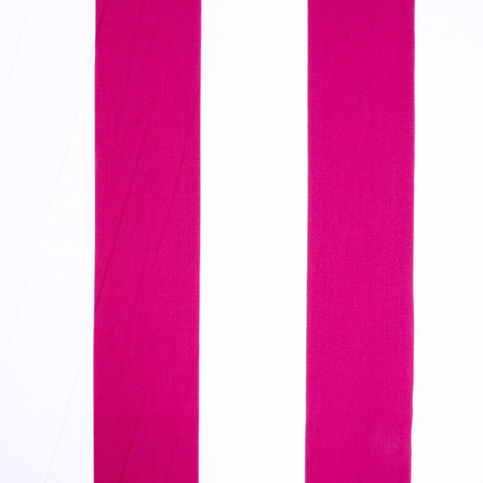 Fuchsia & White Wide Striped Cotton Blend