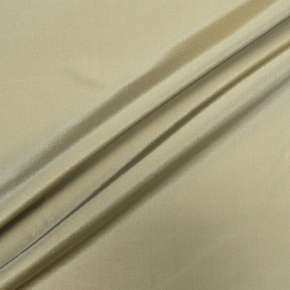 Khaki Green Plain Silk Taffeta