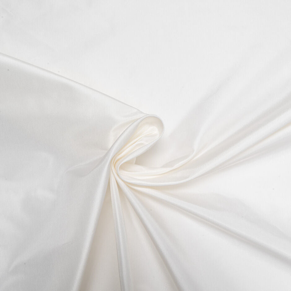 Fresh White Plain Silk Taffeta