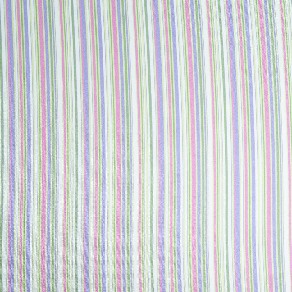 Pastel Coloured Striped Pure Silk Twill