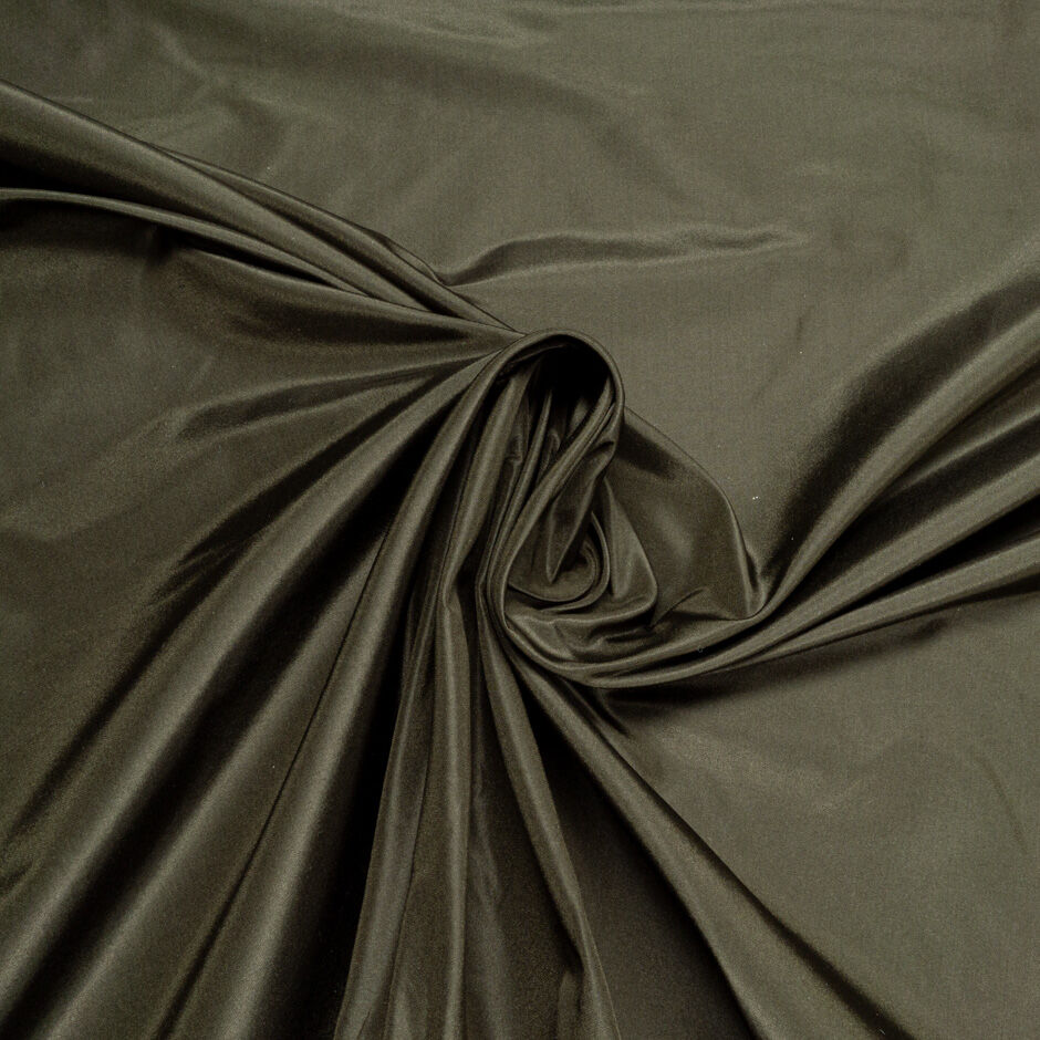 Dark Khaki Pure Silk Taffeta