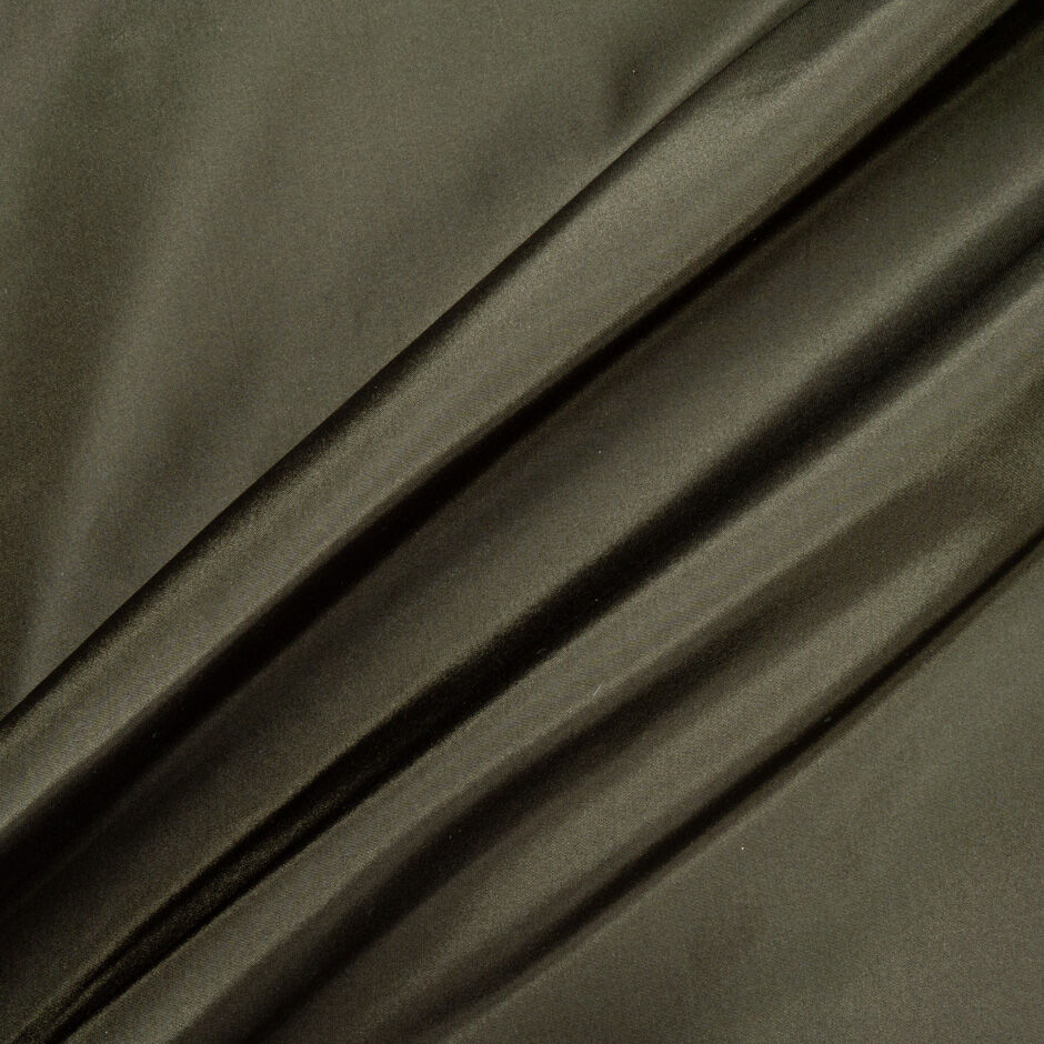 Dark Khaki Pure Silk Taffeta