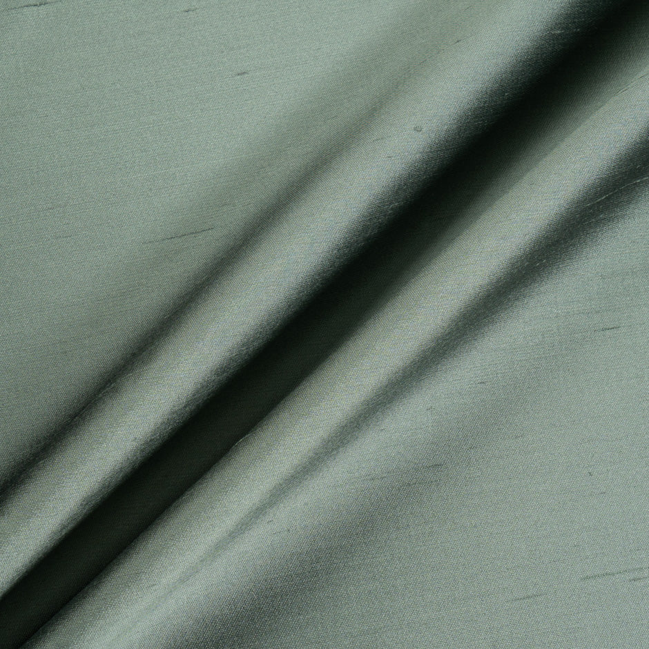 Deep Thyme Green Pure Silk Shantung