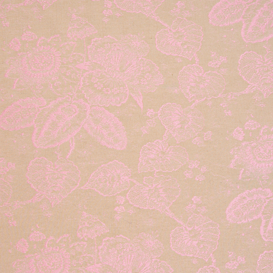 Candy Pink Floral Cotton Jacquard