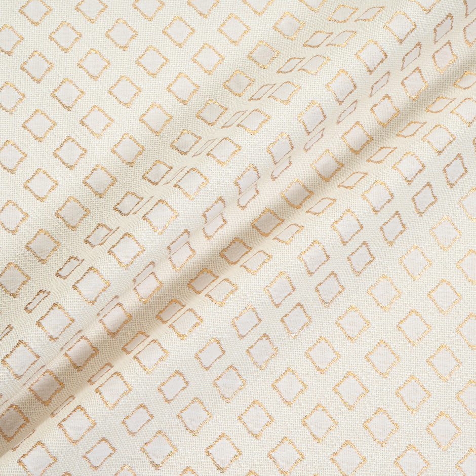 Metallic Gold Diamond Cotton & Linen Blend