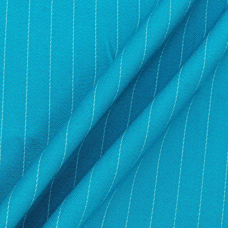 Bright Teal Pinstriped Pure Wool