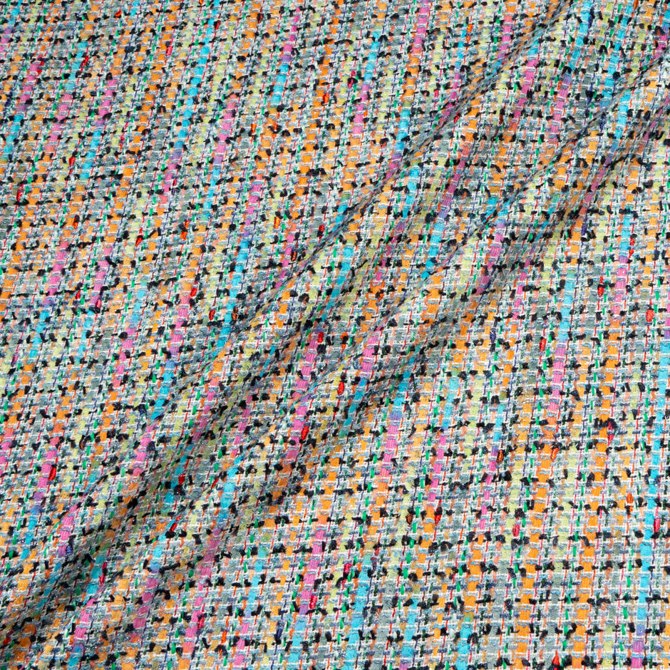 Rainbow Coloured Metallic Bouclé