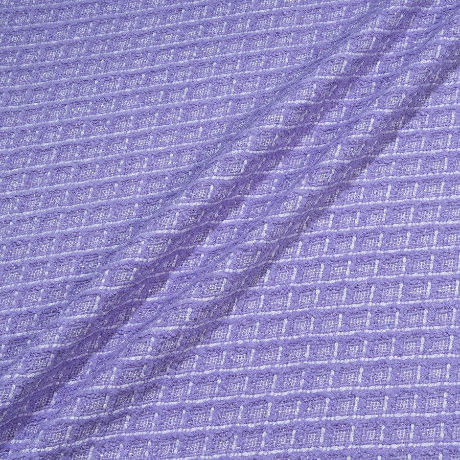 Deep Lilac Cotton Blend Bouclé