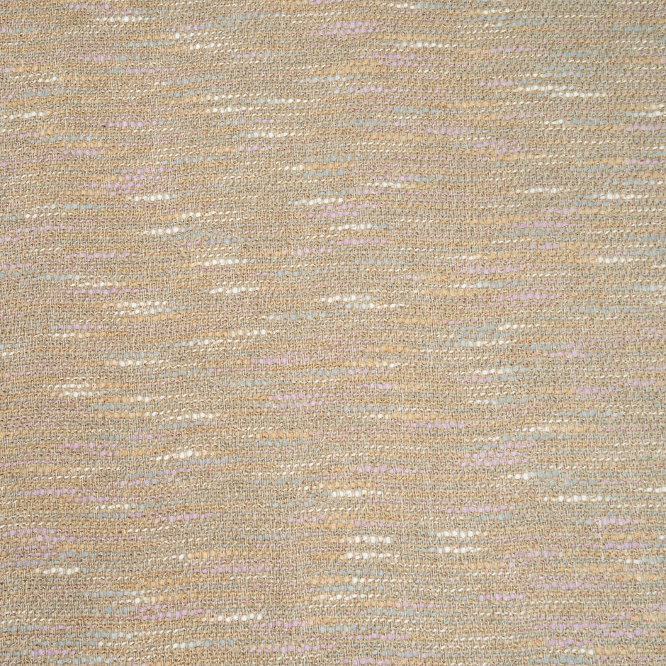 Beige & Pastel Threaded Linen Blend Bouclé