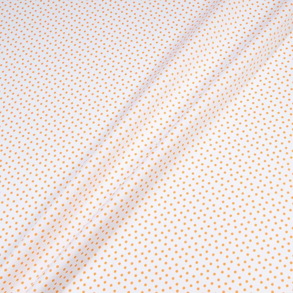 Orange Spotted White Pure Cotton