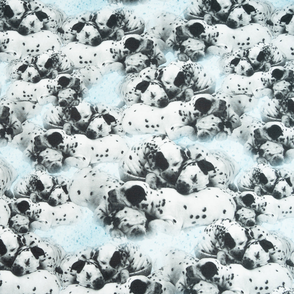 Dalmatian Printed Pale Blue Luxury Cotton