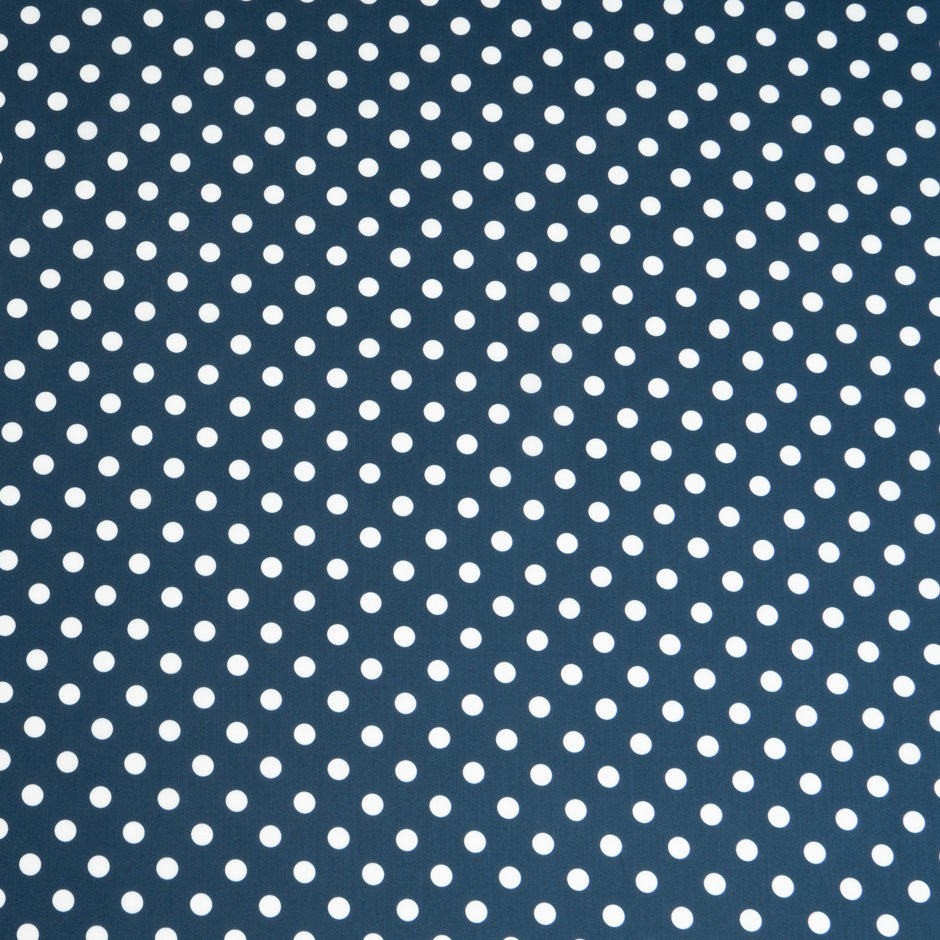 White Spotted Midnight Blue Lightweight Cotton