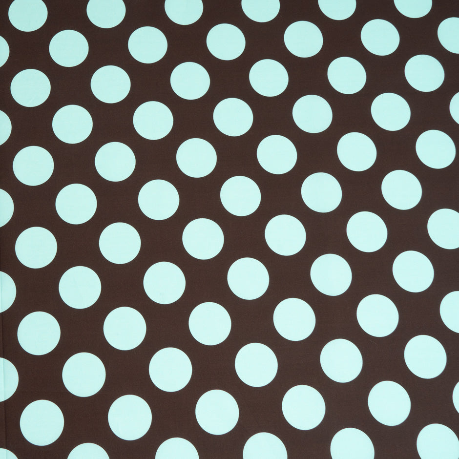 Aqua Spotted Dark Brown Pure Cotton