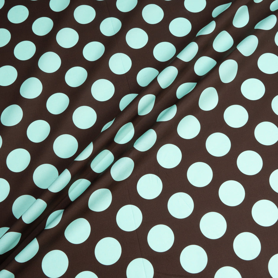 Aqua Spotted Dark Brown Pure Cotton