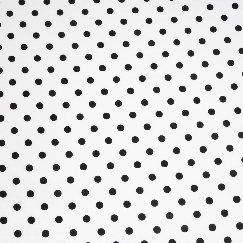 Black Spotted White Cotton (A 2m Piece)