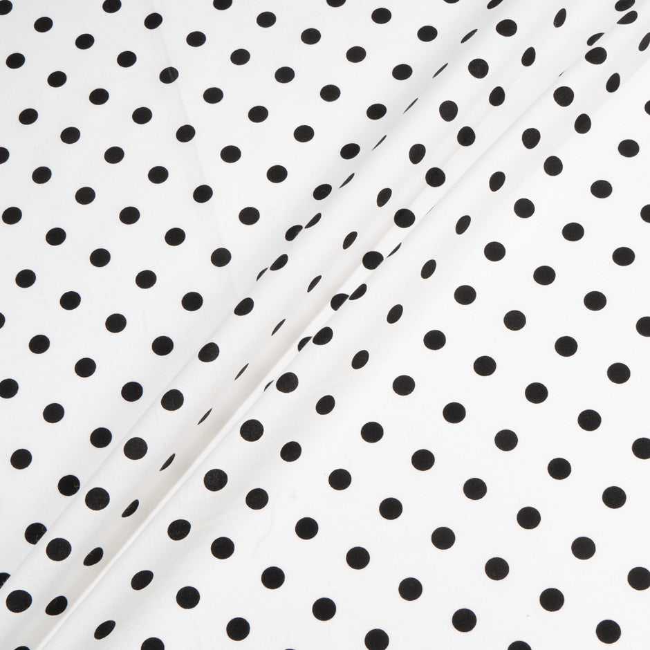 Black Spotted White Cotton (A 2m Piece)