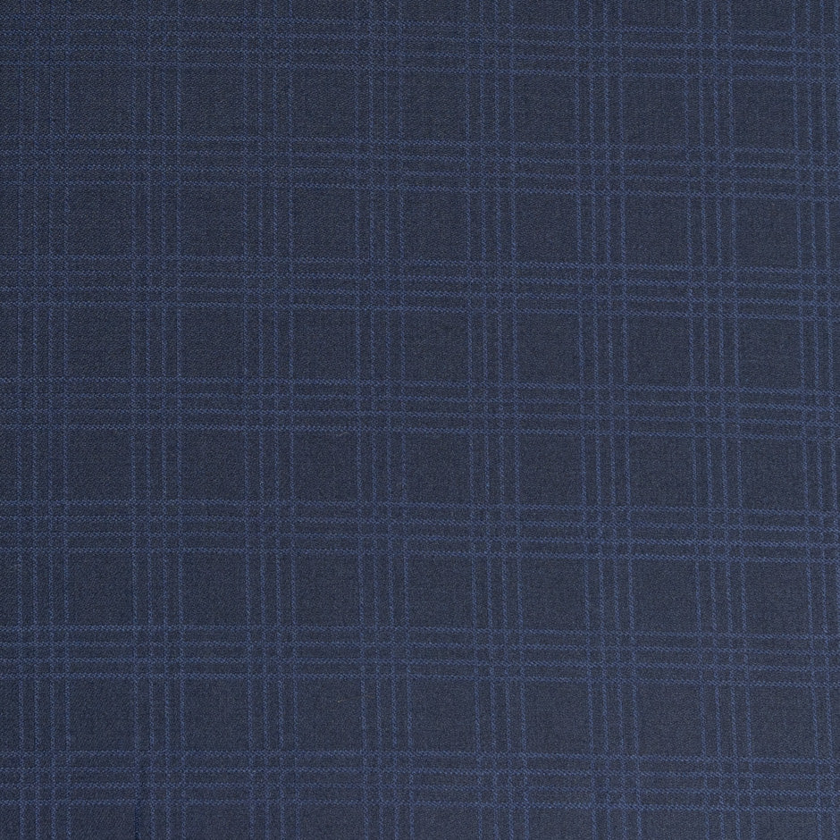 Midnight Blue Super 140s Checkered Pure Wool