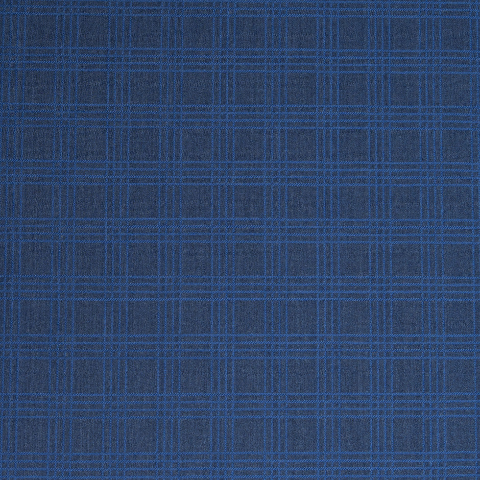 Blue Two-Tone Checkered Jacquard Super 140s Pure Wool