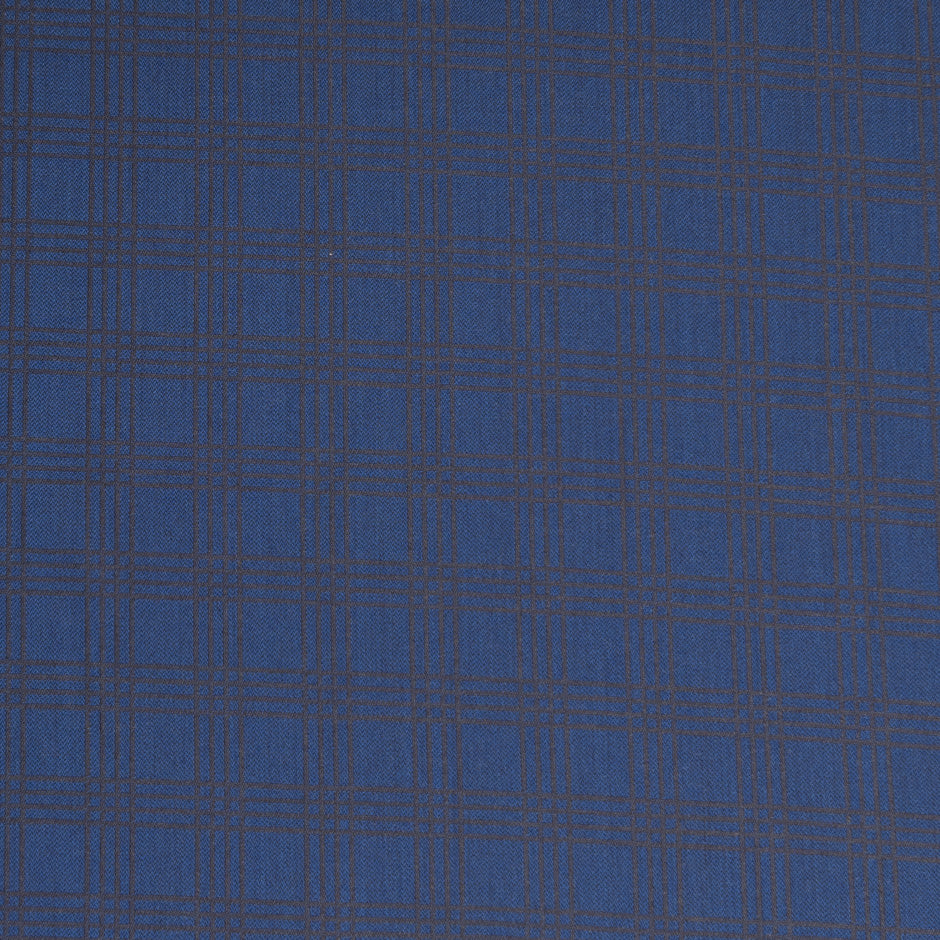 Deep Blue & Brown Checkered Jacquard Super 140's Wool