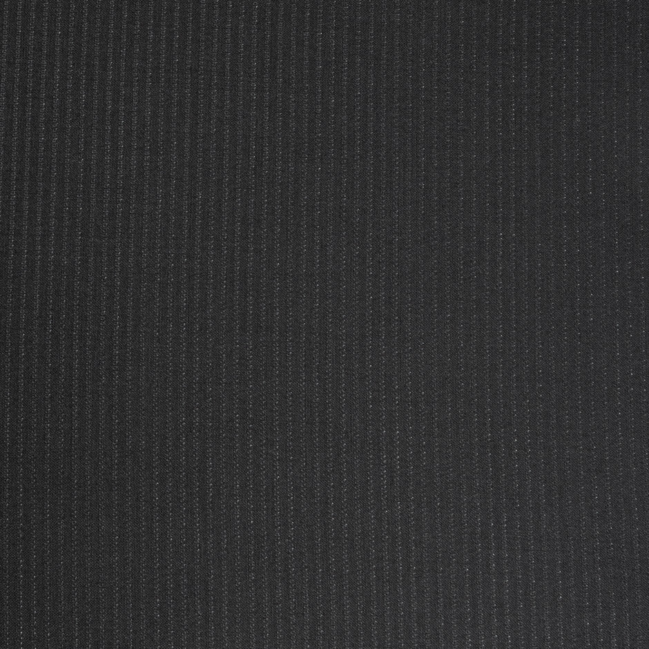 Black Pinstriped Super 120s Pure Wool Suiting