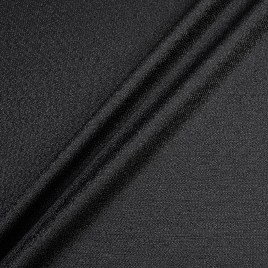 Black Jacquard Pure Wool Suiting