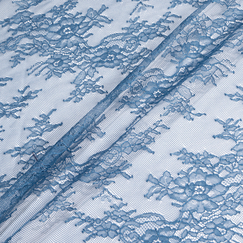 French Blue Chantilly Lace (A 2.85m Piece)