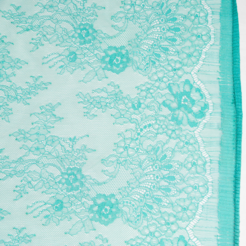 Turquoise Floral Chantilly Lace