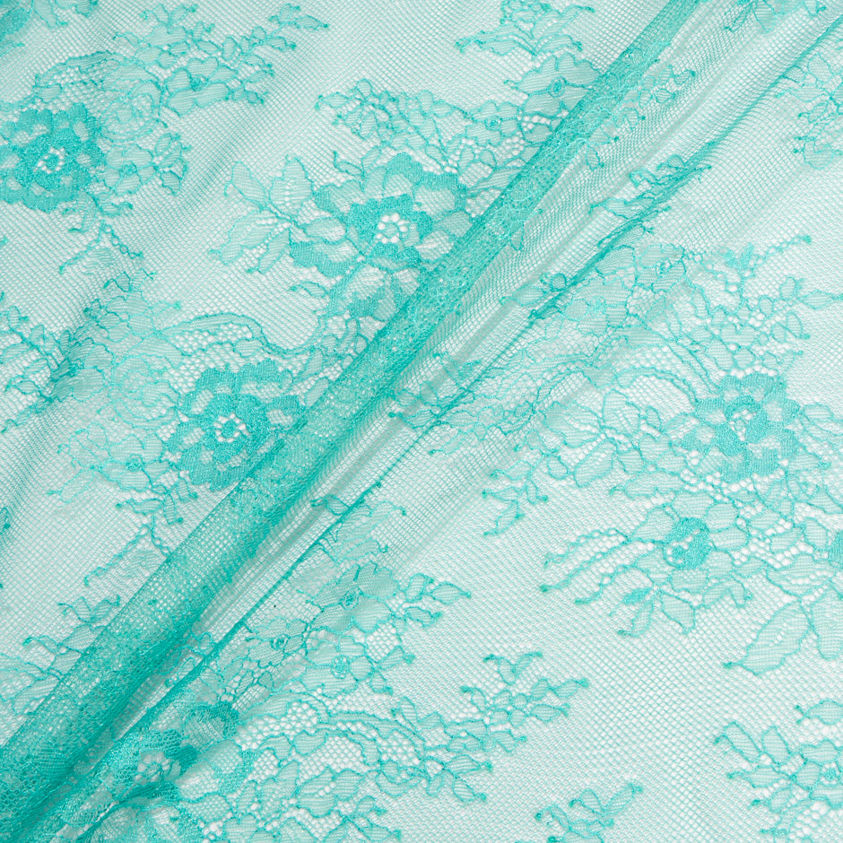 Turquoise Floral Chantilly Lace