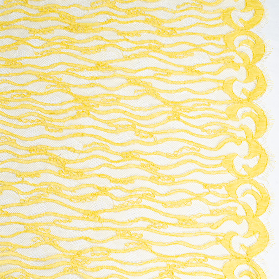 Bright Yellow Abstract Corded Lace (A 1.80m Piece)