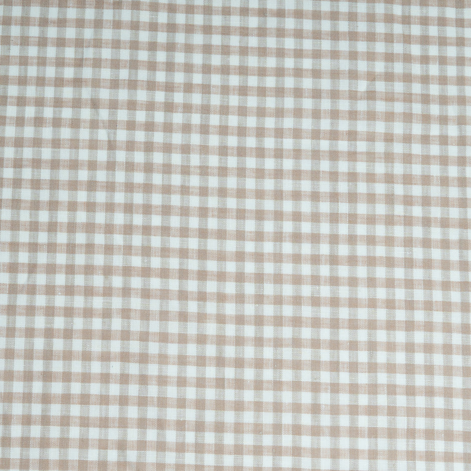 Sand & White Checkered Linen