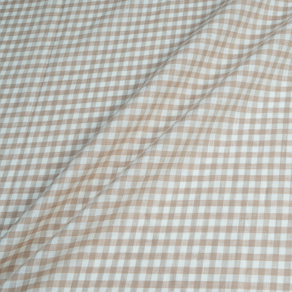 Sand & White Checkered Linen