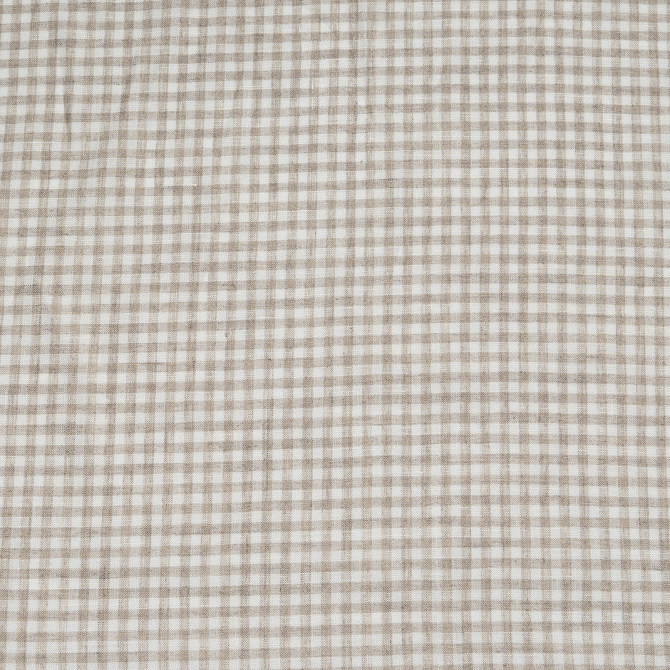 Beige & White Gingham Linen