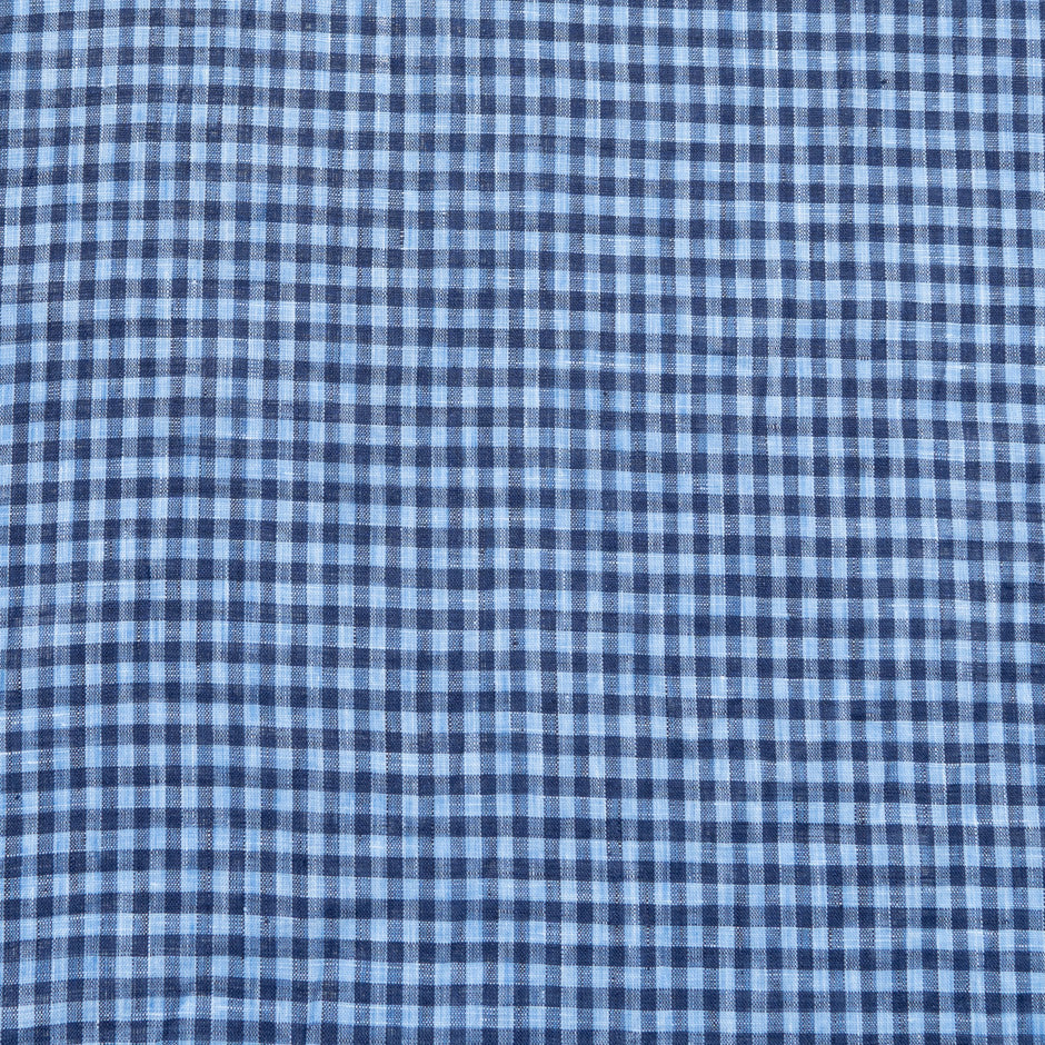 Two-Tone Blue Gingham Linen