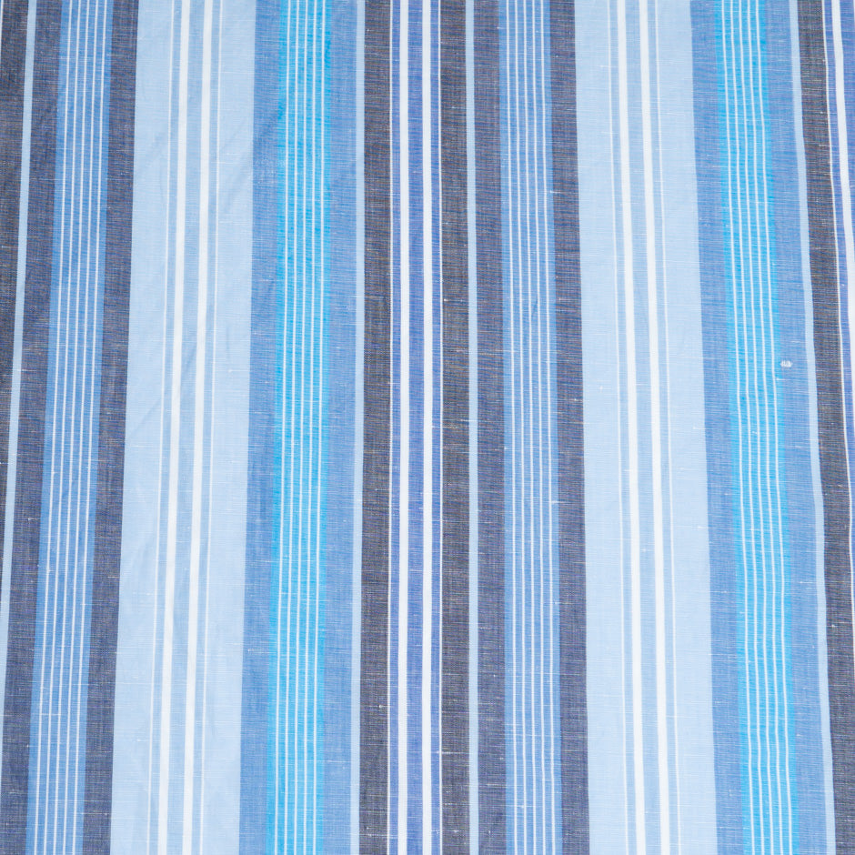 Multi Striped Blue Linen & Cotton Shirting