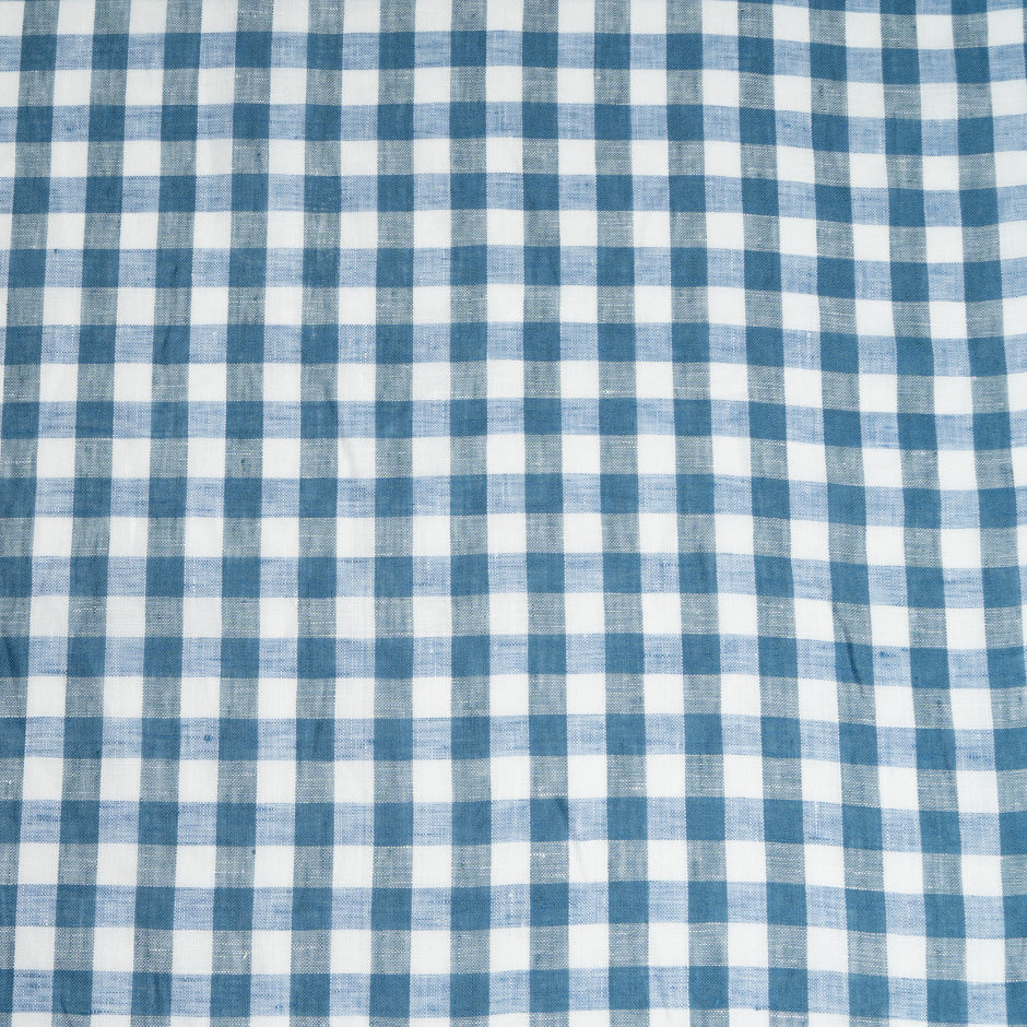 Blue & White Larger Gingham Linen