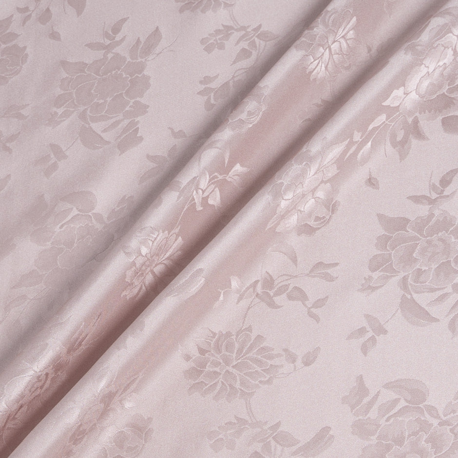 Pale Blush Large Floral Jacquard Pure Silk (A 2.75m Piece)