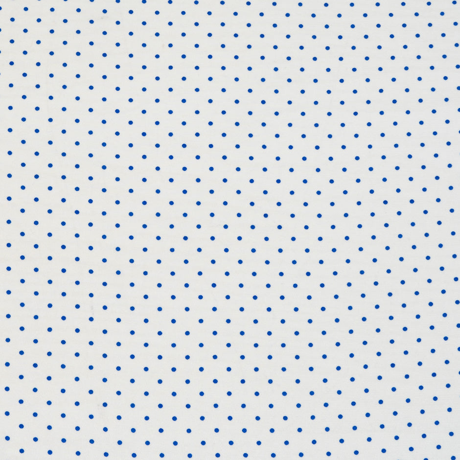 Mini Blue Spotted Off-White Silk Crêpe de Chine