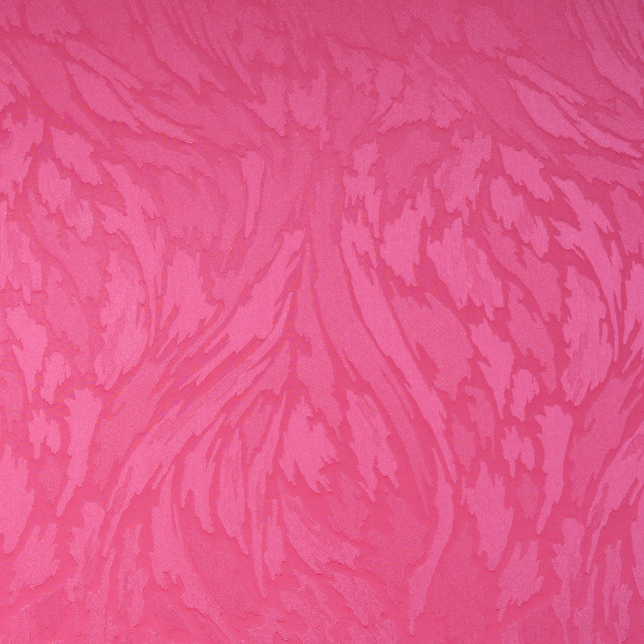 Fuchsia Pink Abstract Jacquard Microfibre Crêpe