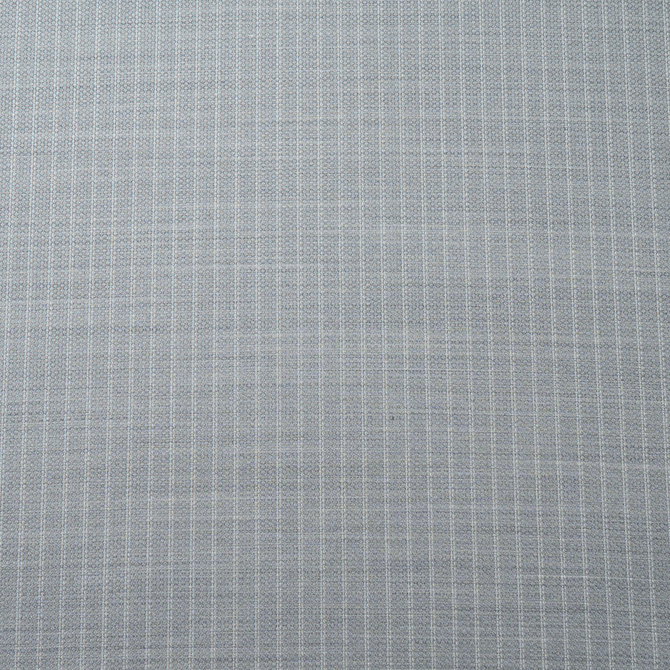 Ivory Pinstriped Soft Grey Superfine Pure Wool Suiting