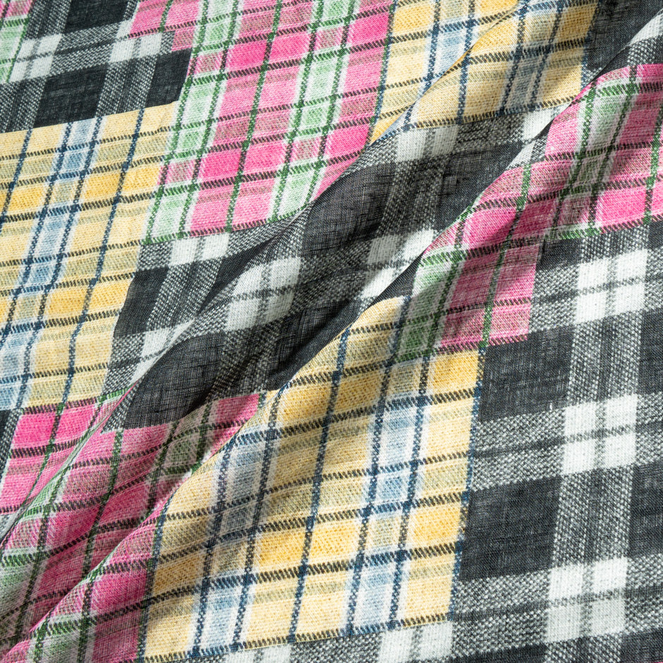 Multi-Coloured Tartan Printed Linen