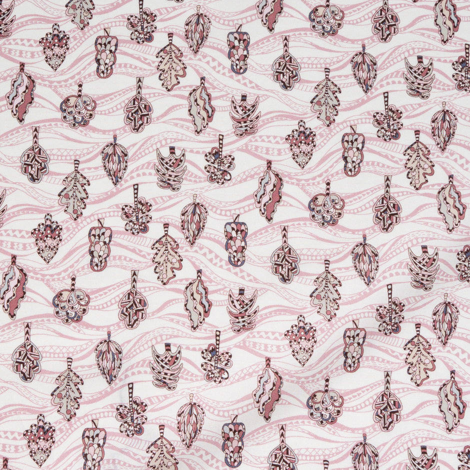 Pink Floral Printed Ivory Pure Cotton