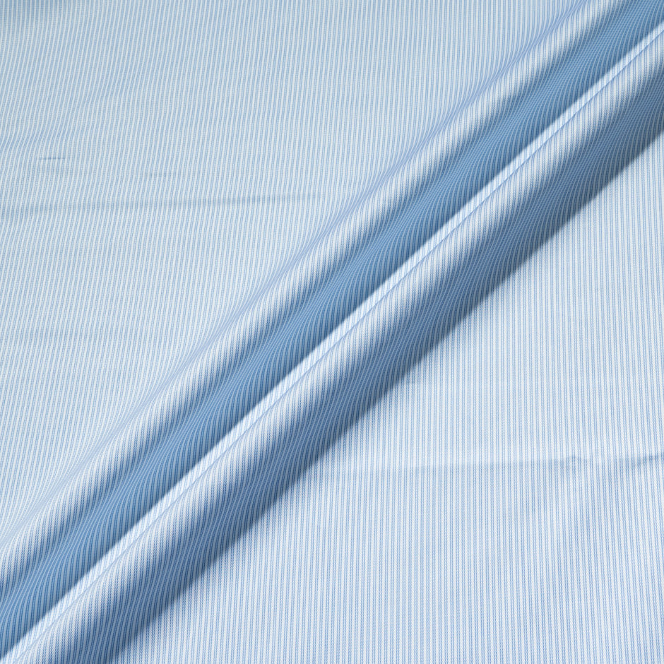 Blue Double Striped Superfine Shirting Cotton