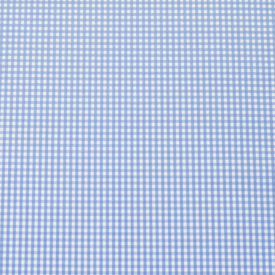 Sky Blue & White Gingham Check Cotton Shirting