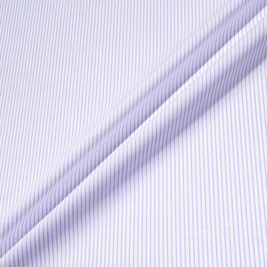 Soft Purple Striped Stretch Shirting Cotton