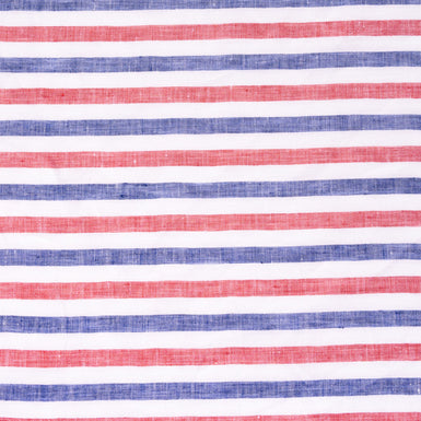 Red, White & Blue Candy Striped Pure Linen