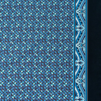 Blue Geometric Printed Pure Cotton