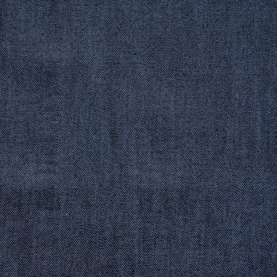 Midnight Blue Unwashed Stretch Cotton Denim